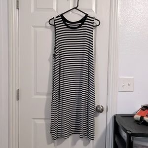 Black and white stripes tank dress with pockets XXL/20